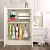 嘉卉 实木质矮衣柜儿童小孩小型简易组装2开板式衣橱简约现代经济型