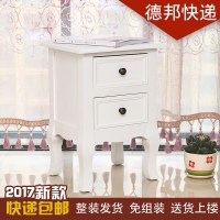 嘉卉 欧式田园床头柜迷你白色小户型窄韩式风格收纳柜实木储物柜 邮