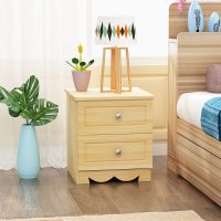 嘉卉 实木床头柜简约经济型现代简易收纳柜储物柜松木小柜子床边柜子