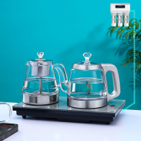 全自动底部上水电热烧水壶煮茶器泡茶台一体专用玻璃蒸汽茶具|金色20*37净水器款