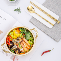 韩国泡面锅神器网红金色黄铝锅家用拉面锅汤锅小煮锅方便面锅