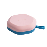 冰块模具硅胶带盖冰格个性创意速冻冰块制冰盒网红家用冰块神器|六边形硅胶冰格-粉蓝色