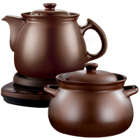 全自动煎药壶家用中药煲陶瓷砂锅紫砂泥熬药罐机器煮电煎中医|9L壶A(C)+9L煲C(C)+赤底座A