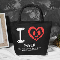 新款加厚小号帆布包女手提带拉链购物袋便当包妈妈零钱包手拎小包|I心 横向小号