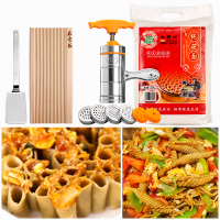 手动压面机饸络面条机家用小型 河捞机手拧莜面栲栳栳手摇 机|升级三代[6模具]+大麻食板+和面铲+莜面5斤