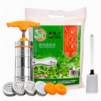 手动压面机饸络面条机家用小型 河捞机手拧莜面栲栳栳手摇 机|升级三代[6模具]+豆面5斤+和面铲
