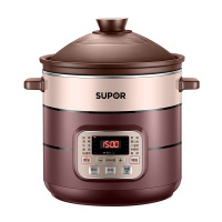 电炖锅家用陶瓷全自动5-6人l多功能煲汤煮粥神器炖盅紫砂锅|褐色