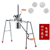 家用机 手动饸烙粉条压面机河洛机压面条机器 不锈钢压面器|升级款电镀桶机送4个底片