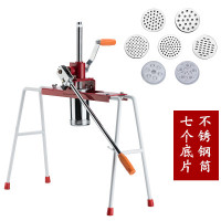 家用机 手动饸烙粉条压面机河洛机压面条机器 不锈钢压面器|普通款不锈钢桶机送7底片