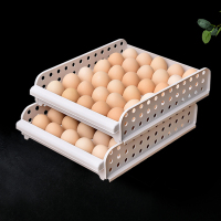冰箱鸡蛋收纳盒保鲜厨房抽屉式饺子收纳蛋盒子架托装鸡蛋多层托盘|二层抽拉可叠加鸡蛋盒[可放鸡蛋60个]