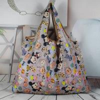 大容量市购物袋大号可折叠轻薄便携带妈咪买菜包 环保袋礼品袋|深灰色公仔头热卖中 横向大号