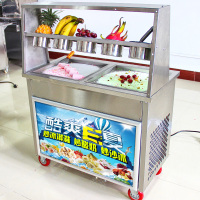 炒酸奶机商用炒冰机双锅炒奶果冰激凌机冰淇淋卷全自动多功能机器