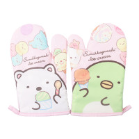 微波炉烤箱防烫手套隔热手套加厚耐高温可爱厨房烘焙棉布|粉色两只(左手+右手)省