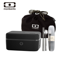 xcoolthing电热饭盒可插电加热餐盒上班族保温便当盒|黑色蒸汽加热饭盒+不锈钢筷叉勺餐具+便当包