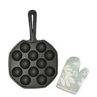 章鱼樱桃小丸子锅无涂层不粘烤盘电磁燃气炉用烤鹌鹑蛋虾扯蛋模具|12孔单锅只赠手套