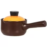 陶瓷奶锅单柄小砂锅婴儿辅食宝煮泡面热牛奶小锅家用燃气奶锅|1升女神黄陶瓷奶锅