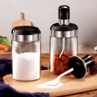 防潮调料盒盐罐厨房收纳糖味精瓶油壶玻璃家用组合调味瓶罐子