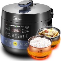 电压力锅家用4.8l双胆高压饭煲智能饭煲13-4-6人ea202|【版】戴黑藏青色