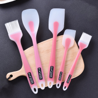 一体式硅胶刮刀大号耐高温奶油抹刀蛋糕搅拌铲刀子烘焙工具|透红五件套
