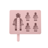 硅胶球形冰格创意可爱圆形做冰块模具家用冷冻型冰盒带盖|机器人款[藕粉色]带盖