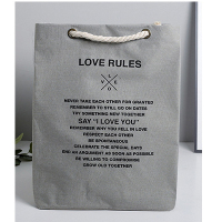 大容量帆布收纳袋环保购物袋便携折叠防水手提布袋子日系创意|新款浅灰色 纵向小号