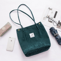 韩版ins帆布单肩包女文艺白搭手提包小清新慵懒风环保购物袋|墨绿色 其他