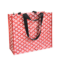 时尚手提外出旅行袋子防水便携短途旅行手提袋购物袋女包|红色手提包(金葱膜)-40*45*18cm 横向大号