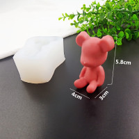 diy巧克力蛋糕硅胶模具暴力熊烘焙装饰香熏石膏滴胶模具|编号:1460号模具