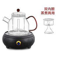 茶具电陶炉煮茶器迷你家用煮茶炉小型光波炉台式静音全自动|雅黑+蒸煮两用壶1200