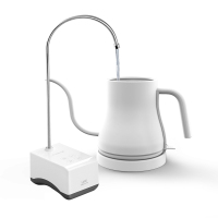 手冲电加热烧水壶泡茶专用自动上水咖啡壶长嘴细口家用煮水北欧风|素白套餐(热水壶+上水器)