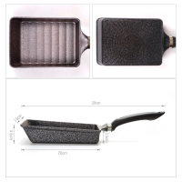 韩国烧煎锅麦饭石早餐不粘平底锅即食厚蛋烧鸡蛋卷