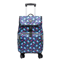 家用轻便拉杆小拉车购物袋可拆卸折叠万向轮铝箔保温拉杆包|海豚加高加大里布款升级版飞机轮