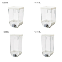 壁挂式五谷杂粮收纳盒按压式厨房储物罐食品密封罐豆子收纳罐挂墙|小号2个+大号2个