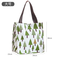 防水买菜包大容量购物袋环保学生手提包便当包手提袋帆布|大号绿松树 纵向大号