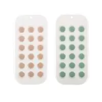 冰块模具 冰格制冰模具家用冰盒可爱创意做冰块速冻器|藕粉色+橄榄绿