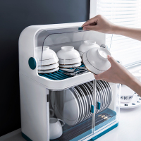 碗筷收纳盒带盖带沥水碗架家用放碗盘碟箱厨房装餐具台面迷你碗柜