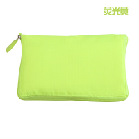 可折叠市购物袋 防水布袋环保袋logo 便携手提袋买菜包袋子|荧光黄 纵向大号