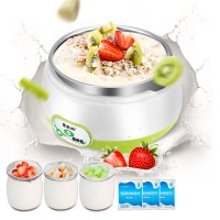 酸奶神器 家用酸奶机多功能全自动小型发酵玻璃分杯纳豆米酒|高配:钢胆+3分杯+30小包菌粉