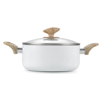 网红汤锅奶锅炖锅煎锅无油烟平底锅婴儿宝宝辅食锅不粘锅炒锅|白色炖锅