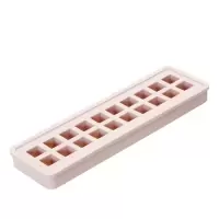硅胶冰格带盖家用冻冰块模具雪糕冰棒冰淇淋制冰盒大冰球|藕粉色方形20格(无盖)