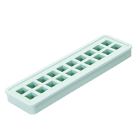 硅胶冰格带盖家用冻冰块模具雪糕冰棒冰淇淋制冰盒大冰球|橄榄绿方形20格(无盖)