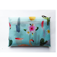 便携可折叠市购物袋大容量包防水布袋买菜袋子手提袋大号环保袋|荧光绿043 横向大号