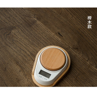 迷你茶叶克数称量器电子秤家用精准小型天平称专用计量厨房秤便携|茶叶称白色+榉木托盘