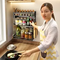 壁挂式免打孔多功能收纳用品家用大全调味品调料架子盒