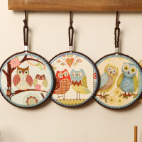 网红欧式田园装饰盘垫碗垫陶瓷隔热垫复古咖啡杯垫创意垫家用