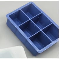 新疆发货 网红硅胶冰格模具带盖制冰盒家用冰块雪糕磨具|6格大硅胶冰格+防尘盖-单个冰块尺寸5*5*5cm