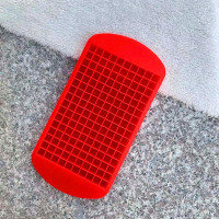 150连迷你心形硅胶小冰格硅胶模160格正方形硅胶冰格冰块模具1cm|红色迷你方形+滴管