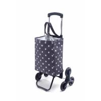 新款伸缩拉杆小型便携轻便买菜小拉车可折叠拖车家用|爬楼灰色白点(伸缩拉杆)