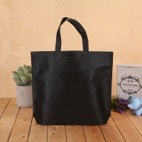 无纺布袋手提袋印刷子购物袋logo环保袋加厚|黑色100个空白袋 横向大号