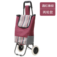 拖轮包折叠便携买菜包购物袋环保大容量市购物小拉车家用|经典款[可拆卸载重40kg烤漆不锈钢管车架]酒红条纹 纵向大号